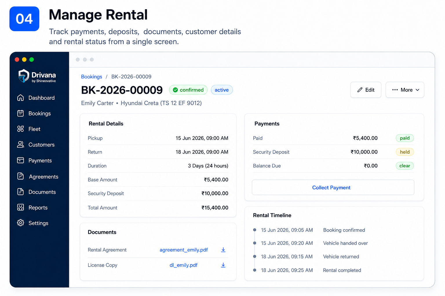 Booking Details Screen